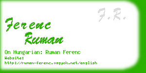 ferenc ruman business card